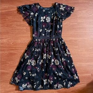 Slate & Willow Black and Purple Floral Dress
